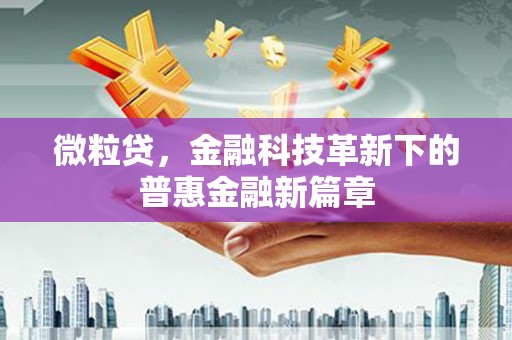 曲靖微粒贷，金融科技革新下的普惠金融新篇章